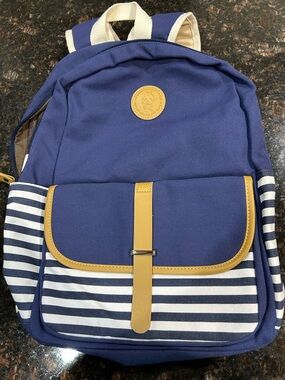 Navy Blue & White Backpack